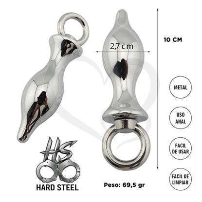 Plug anal metalico con aro extractor Small